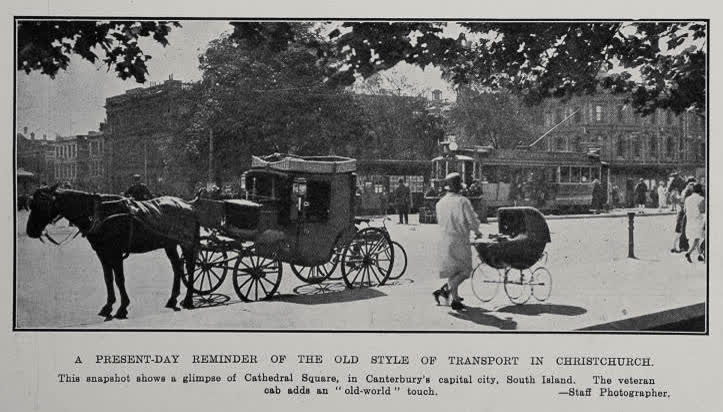 A Present-Day Reminder of the Old Style Of Transport In Christchurch, 1928