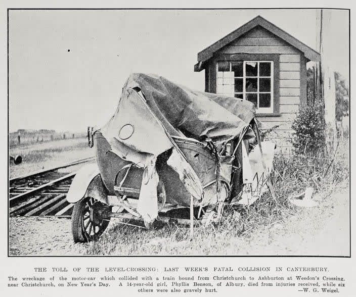 The toll of the level-crossing: last week's fatal collision in Canterbury, 1929