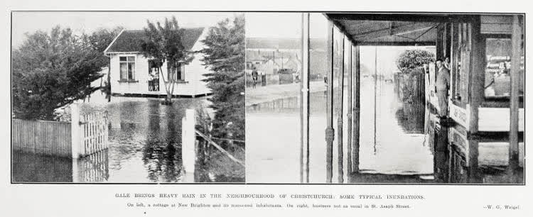 Gale brings heavy rain in the neighbourhood of Christchurch: some typical inundations, 1929