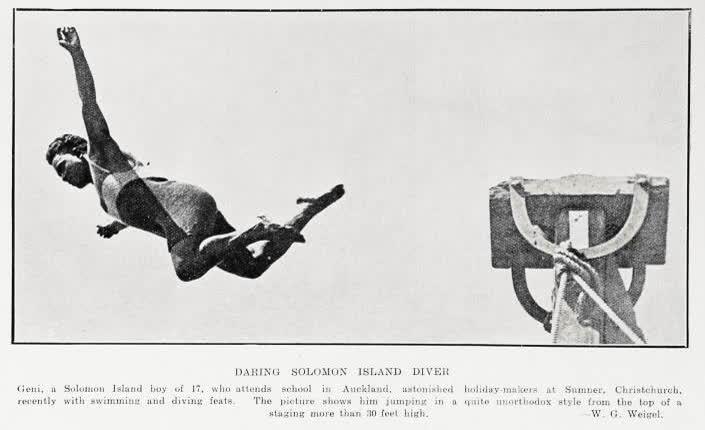 Daring Solomon Island diver, 1929
