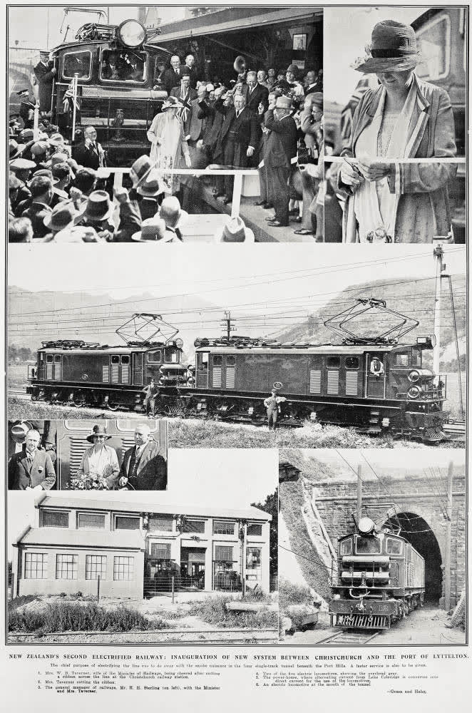 New Zealand's second electrified railway: inauguration of new system between Christchurch and the port of Lyttelton, 1929