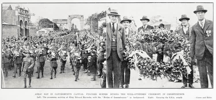 Anzac Day in Canterbury's capital: further scenes during the well-attended ceremony in Christchurch, 1929