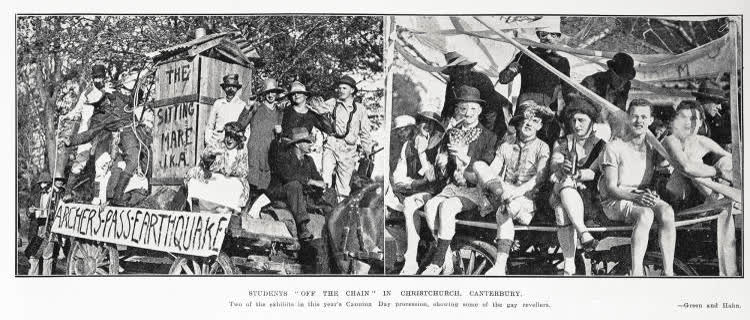 Students 'off the chain' in Christchurch, Canterbury, 1929