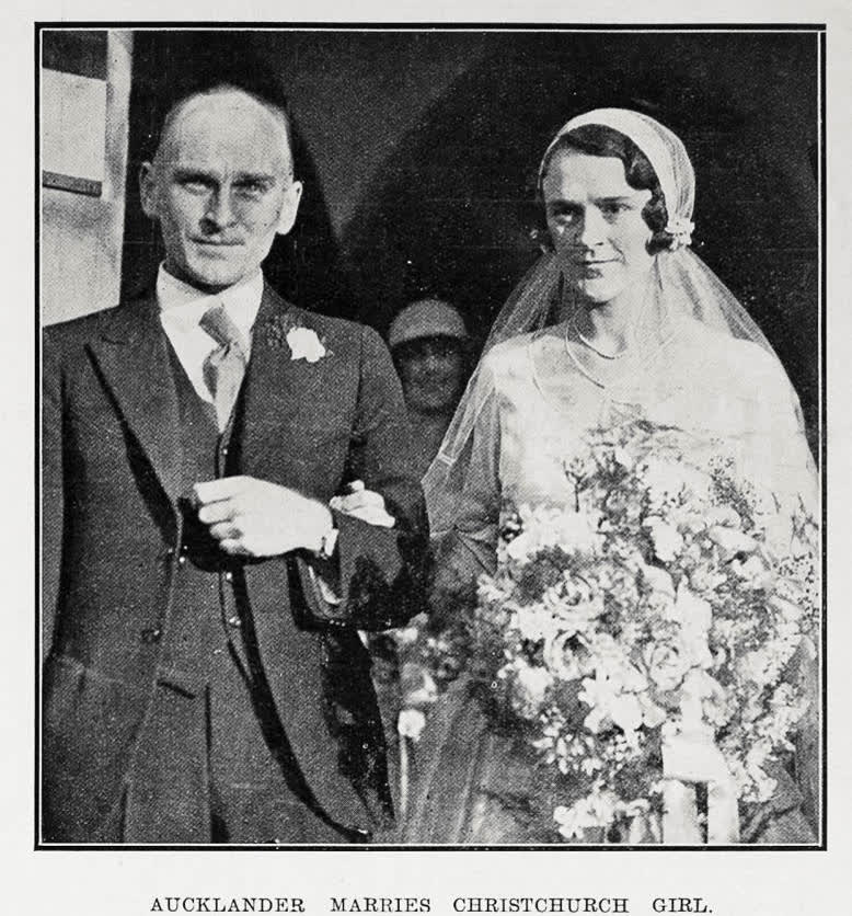Aucklander marries Christchurch girl, 1929