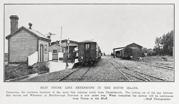 Main trunk line extensions in the South Island, 1929