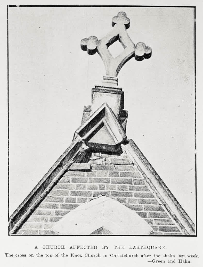 A church affected by the earthquake, 1929