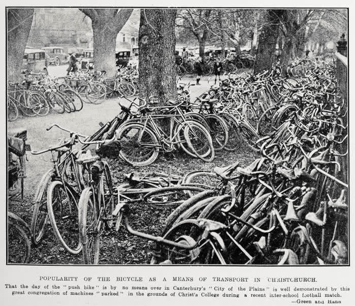 Popularity of the bicycle as a means of transport in Christchurch, 1929