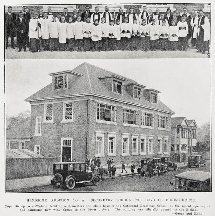 Handsome addition to a secondary school for boys in Christchurch, 1929