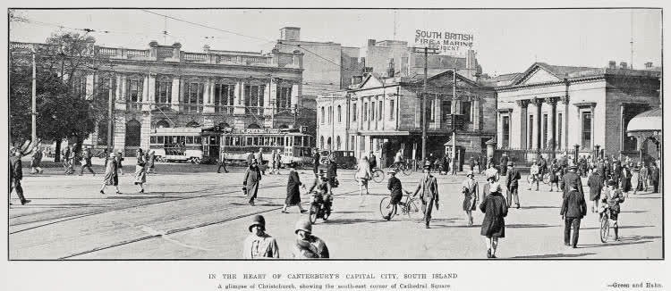 In the heart of Canterbury's capital city, South Island, 1929