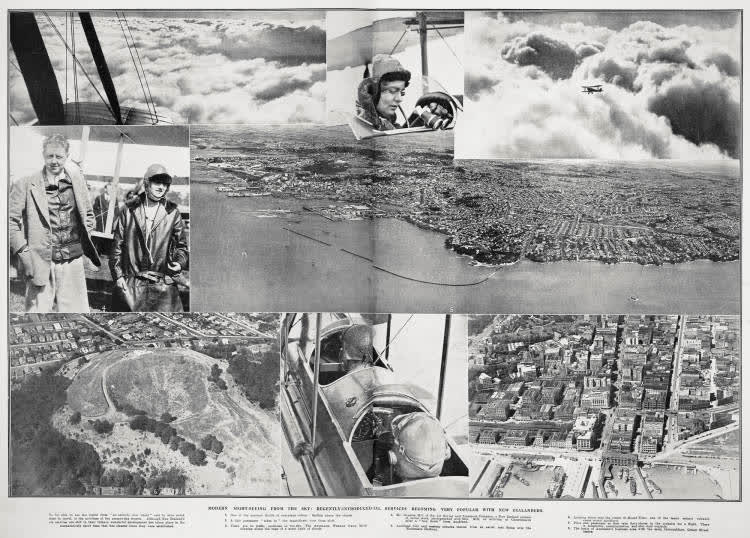 Modern sight-seeing from the sky: recently-introduced air services becoming very popular with New Zealanders, 1929