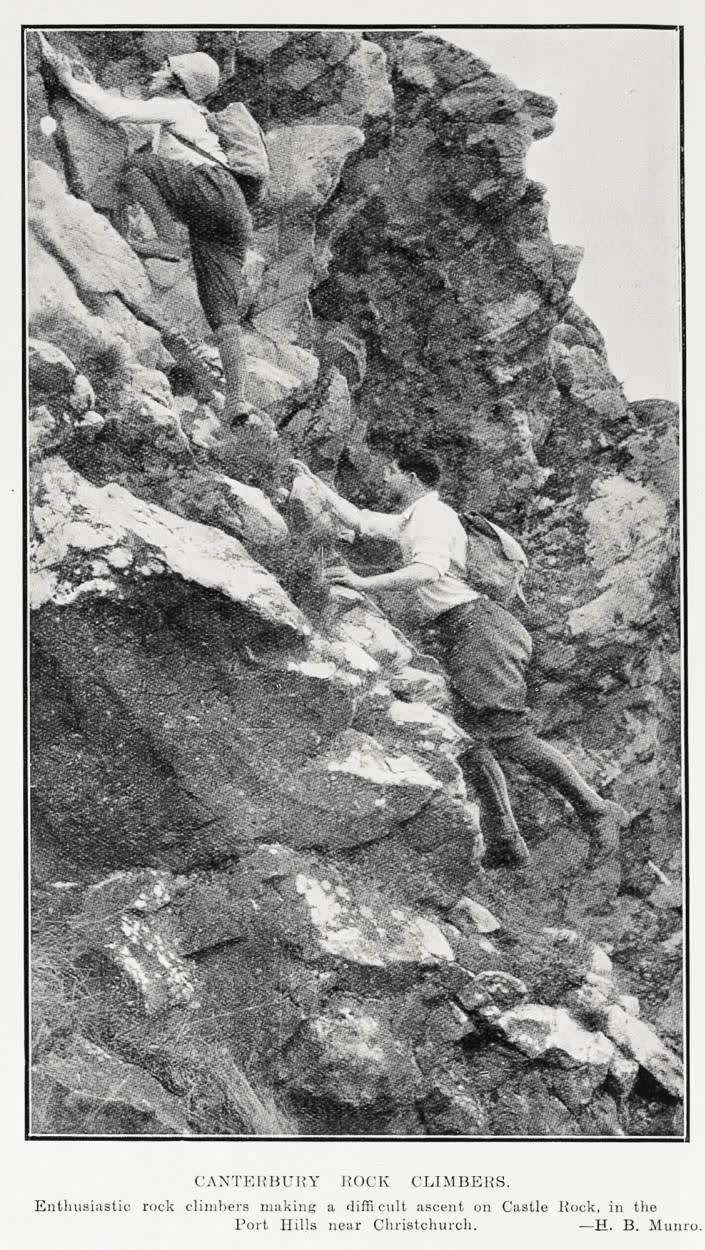 Canterbury rock climbers, 1929