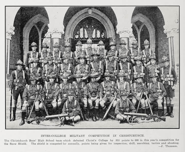Inter-college military competition in Christchurch, 1929