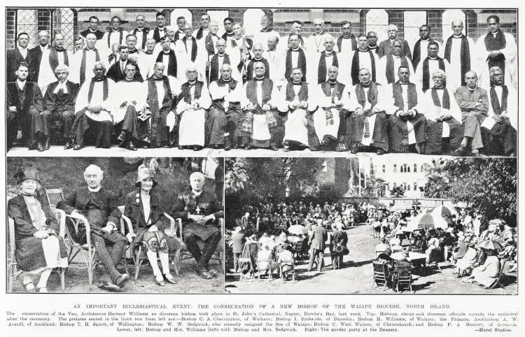 An important ecclesiastical event: the consecration of a new bishop of the Waiapu Diocese, North Island, 1930
