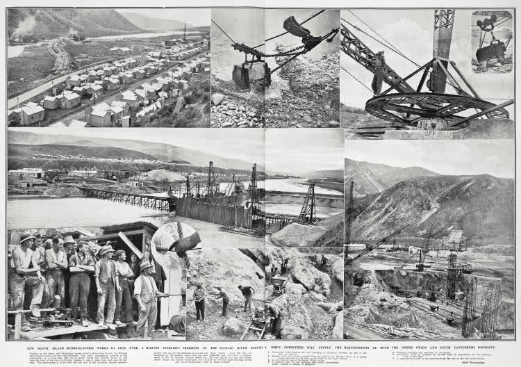 New South Island hydro-electric works to cost over a million sterling: progress of the Waitaki River scheme, 1930