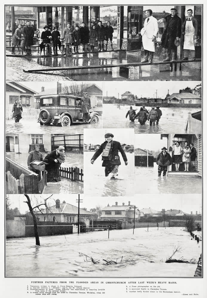 Further pictures from the flooded areas in Christchurch after last week's heavy rains, 1930