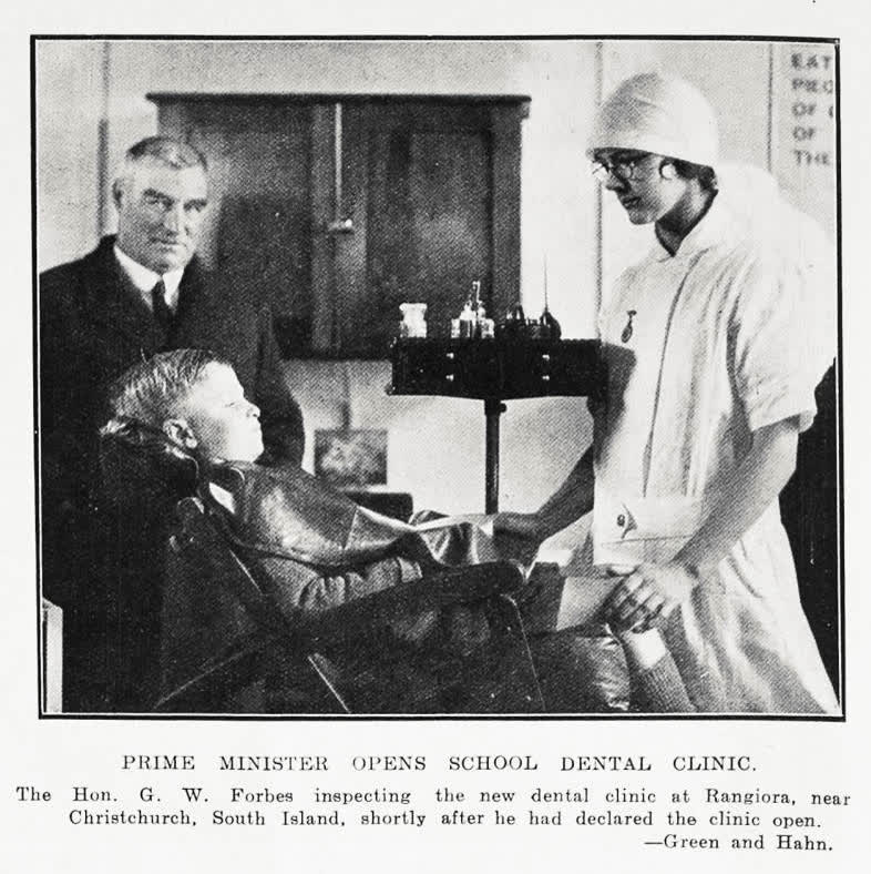 Prime Minister opens school dental clinic, 1930