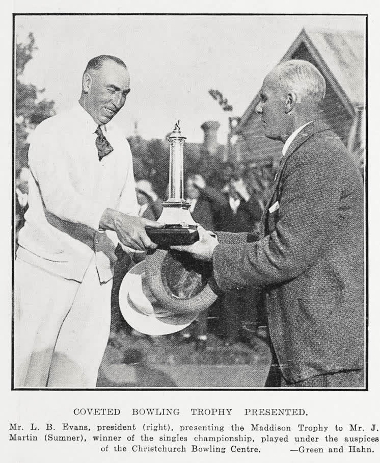 Coveted Bowling Trophy presented, 1931