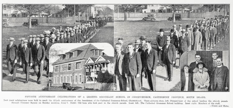 Fiftieth anniversary celebrations of a leading secondary school in Christchurch, Canterbury Province, South Island, 1931