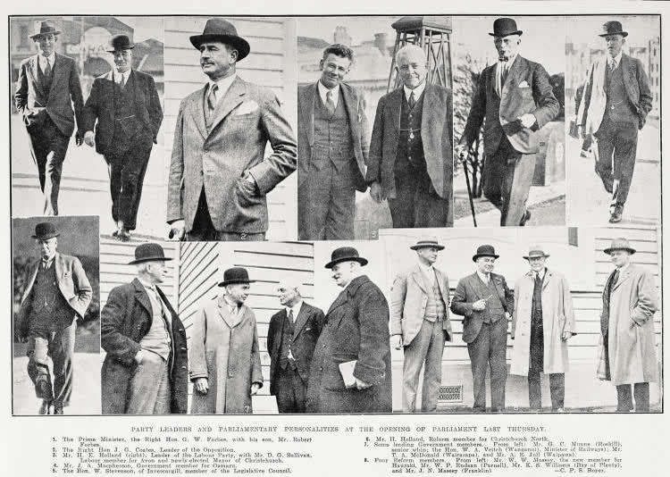 Party leaders and Parliamentary personalities at the opening of Parliament last Thursday, 1931