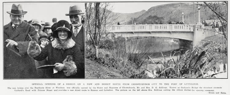 Official opening of a bridge on a new and direct route from Christchurch City to the Port of Lyttelton, 1931