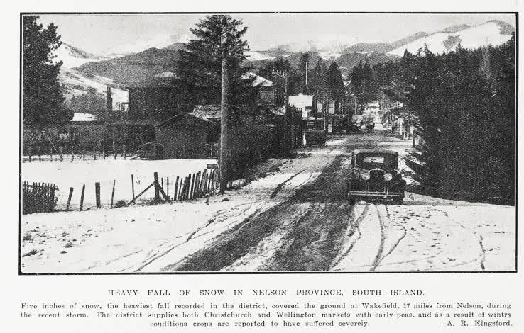 Heavy fall of snow in nelson province south island, 1931