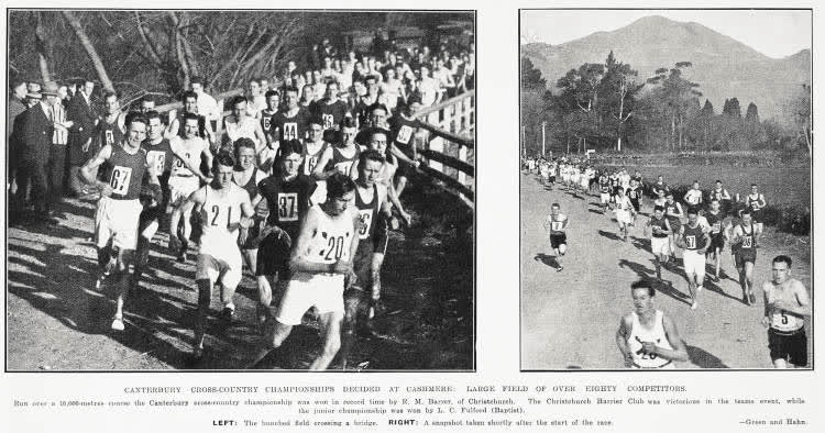 Canterbury cross-country championships decided at Cashmere: large field of over eighty competitors, 1931