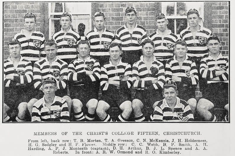 Members of the Christ's College fifteen, Christchurch, 1931