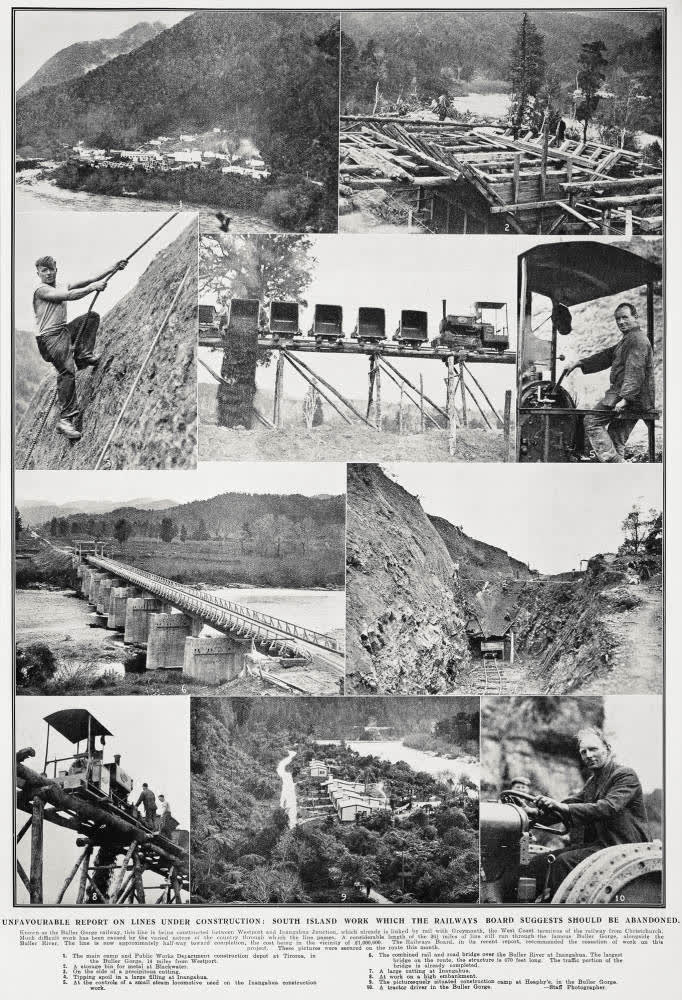 Unfavourable report on lines under construction: South Island work which the Railways Board suggests should be abandoned, 1931