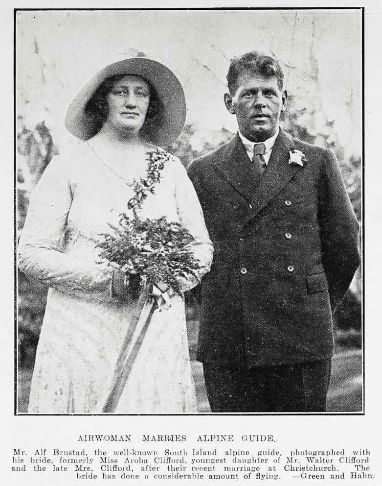 Airwoman marries alpine guide, 1931