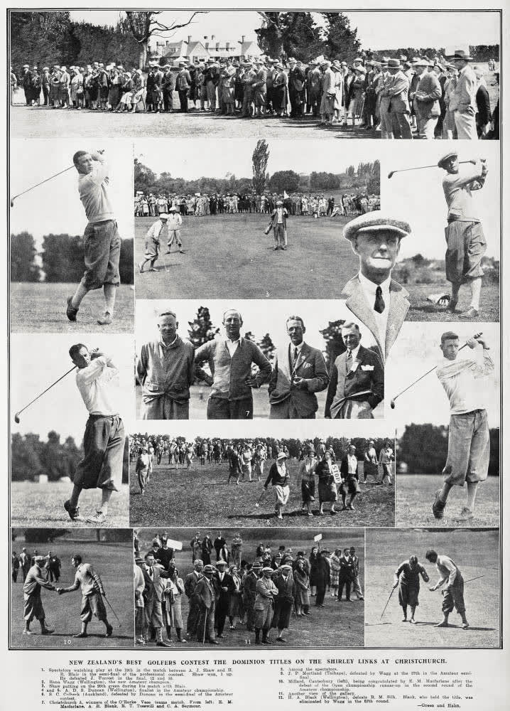 New Zealand's best golfers content the Dominion titles on the Shirley Links at Christchurch, 1931