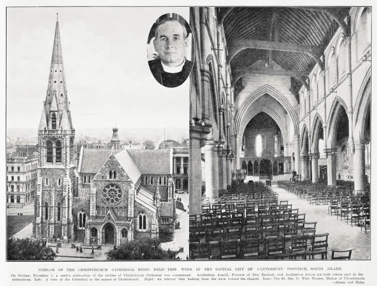 Jubilee of the Christchurch Cathedral Being Held This Week in the Capital City of Canterbury Province South Island, 1931