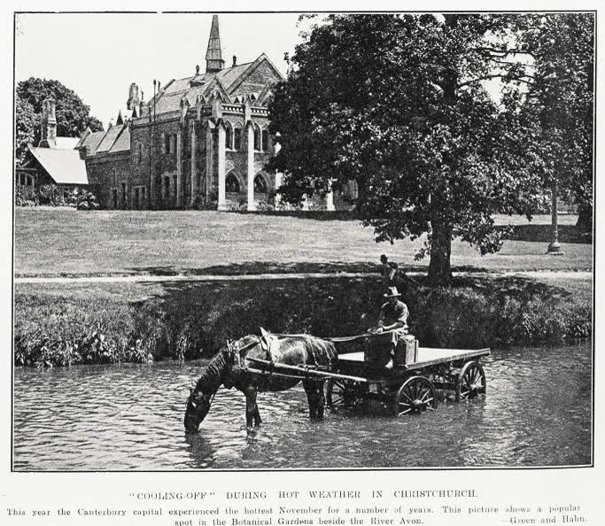 Cooling Off During Hot Weather in Christchurch, 1931