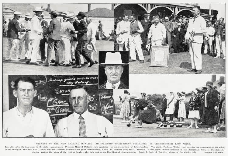 Winners at the New Zealand bowling championship tournament concluded at Christchurch last week, 1932