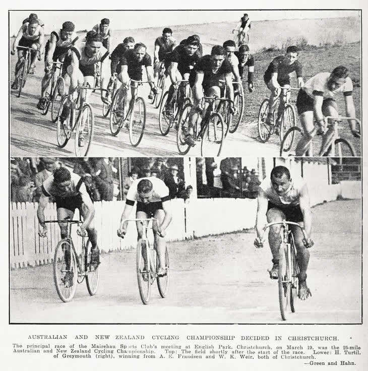 Australian and New Zealand cycling championship decided in Christchurch, 1932