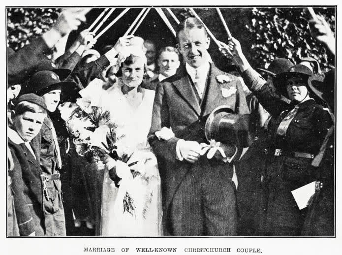Marriage of well-known Christchurch couple, 1932