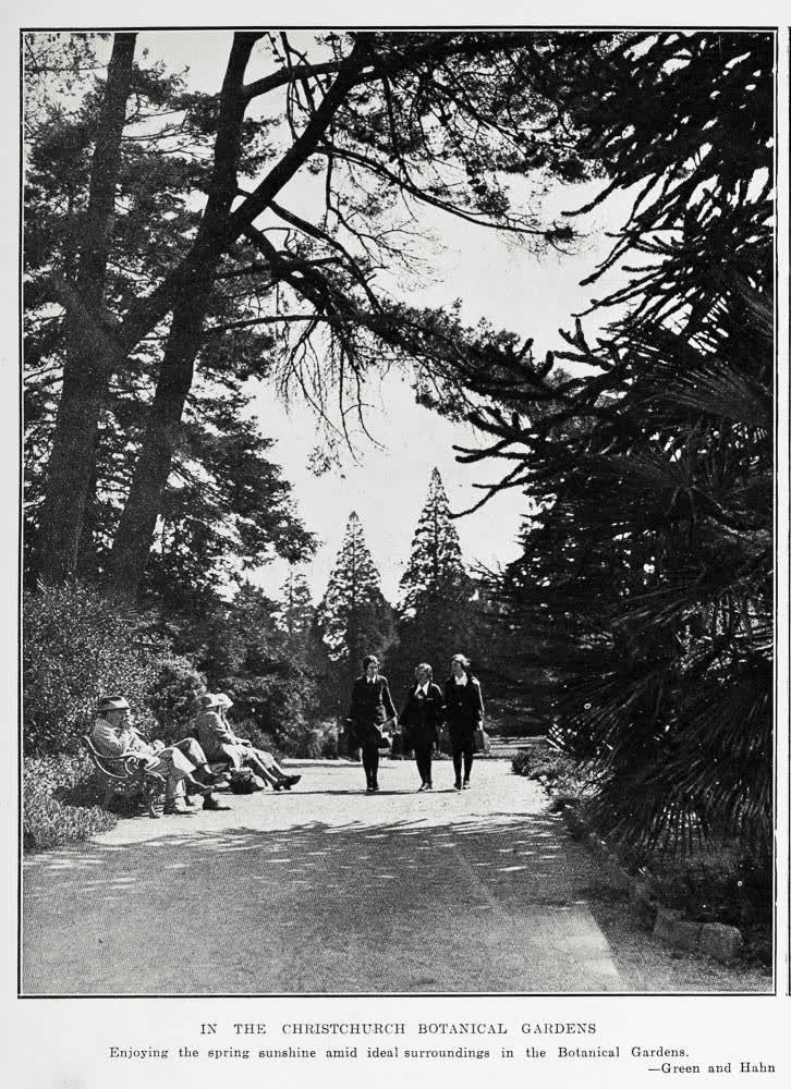 In the Christchurch botanical gardens, 1932