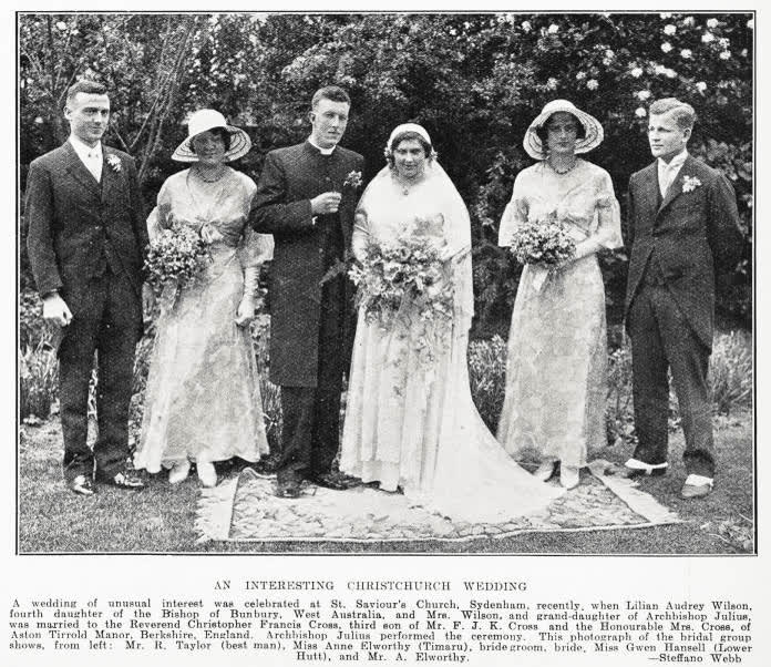 An interesting Christchurch wedding, 1932