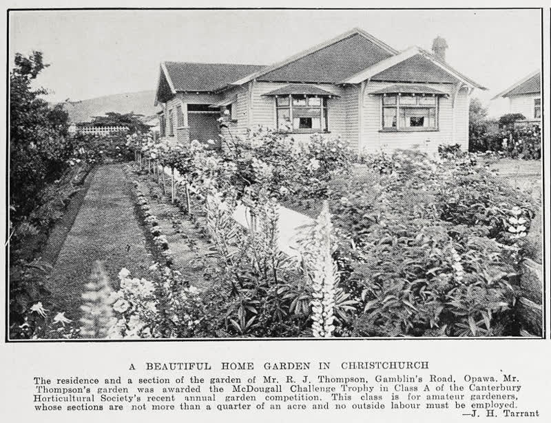 A beautiful home garden in Christchurch, 1932