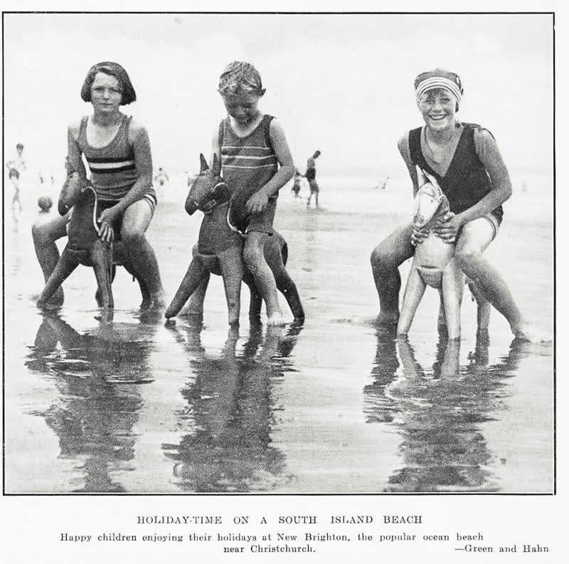 Holiday-time on a South Island beach, 1933