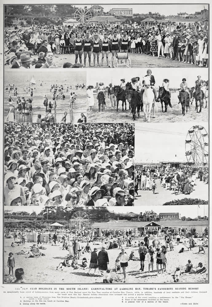 The new year holidays in the South Island: carnival-time at Caroline Bay, Timaru's favourite seaside resort, 1933
