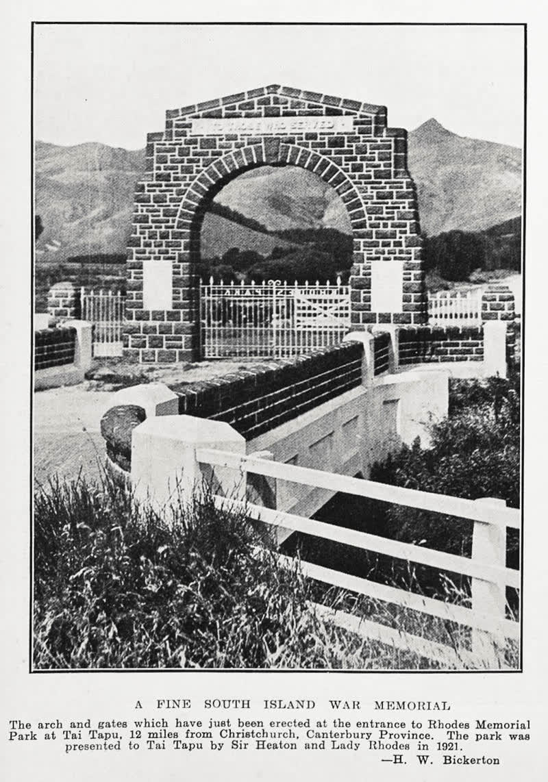 A fine South Island war memorial, 1933