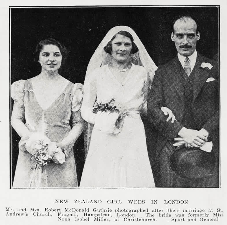 New Zealand girl weds in London, 1933