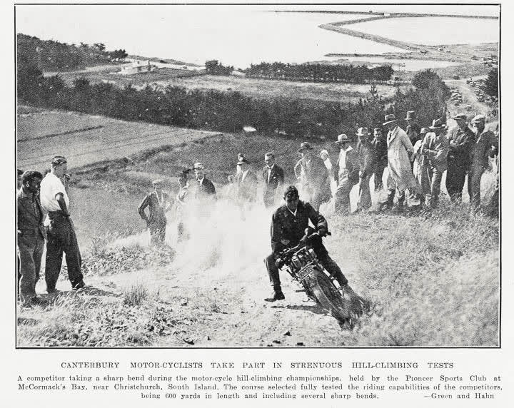 Canterbury motor-cyclists take part in strenuous hill-climbing tests, 1933