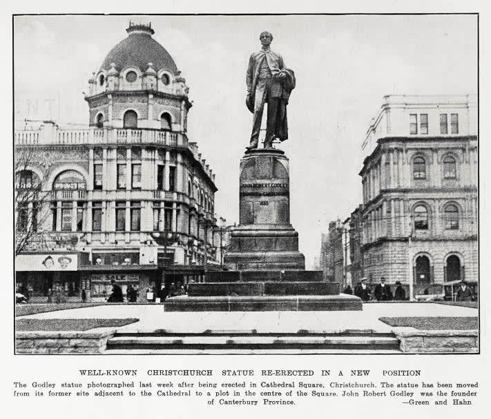 Well-known Christchurch statue re-erected in a new position, 1933