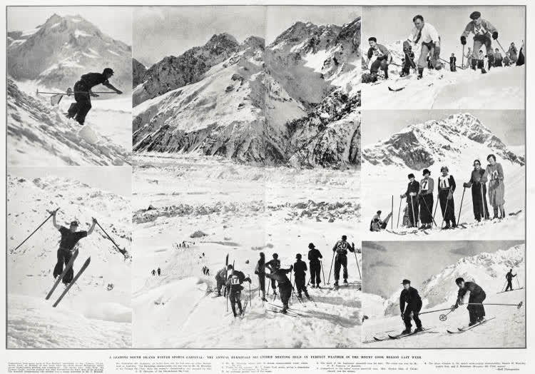A leading South Island Winter Sports carnival: the Annual Hermitage Ski Championship meeting held in perfect weather in the Mount Cook region last week, 1933
