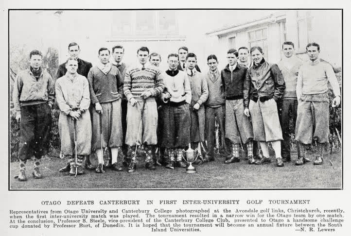 Otago defeats Canterbury in first inter-university golf tournament, 1933