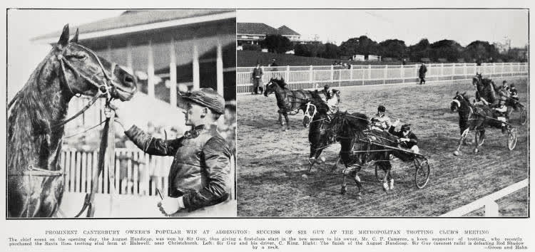 Prominent Canterbury owner's popular win at Addington: success of Sir Guy at the Metropolitan Trotting Club's meeting, 1933