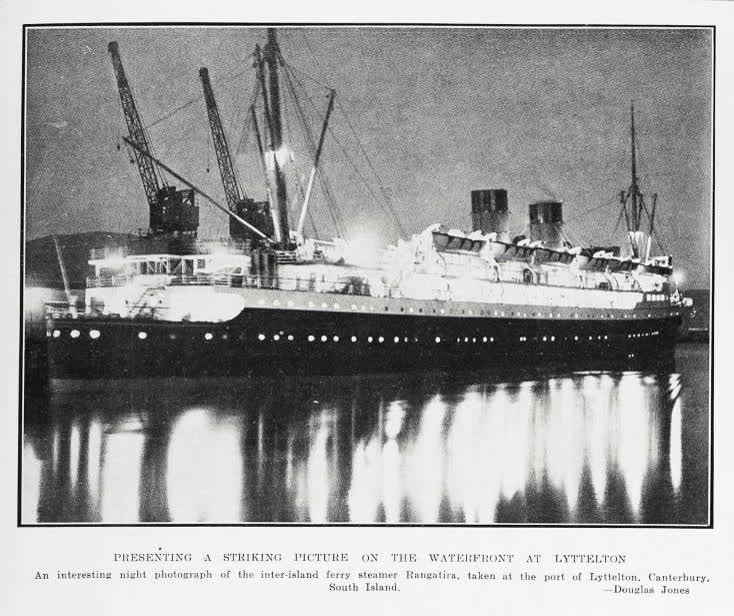 Presenting a striking picture on the waterfront at Lyttelton, 1933