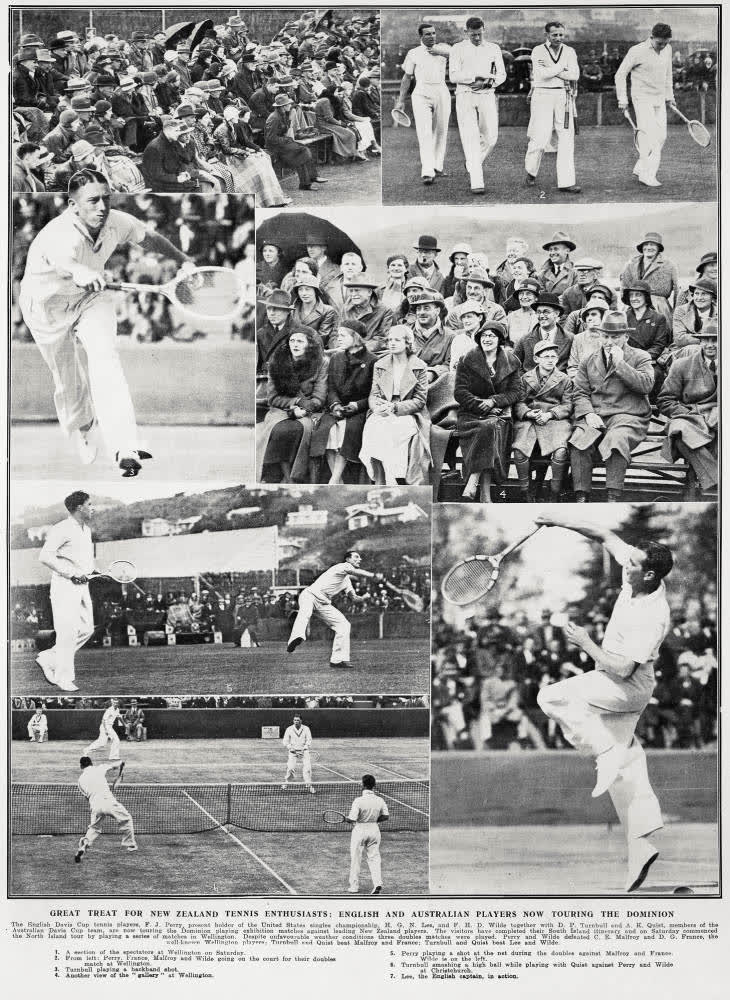 Great treat or New Zealand Tennis enthusiasts: English and Australian players now touring the dominion, 1933
