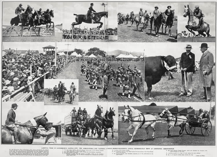Carnival week in Canterbury's capital city: the Agricultural and Pastoral Association's highly-successful Annual Metropolitan show at Addington, Christchurch, 1933